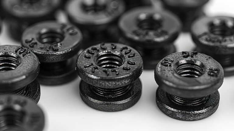 Nakładki z gwintem wykonane metodą wtrysku silikonu.